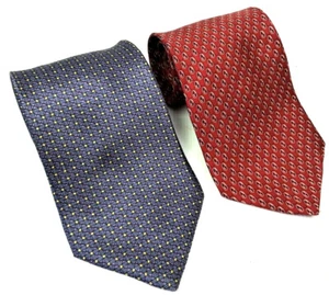 Nautica Neck Tie Lot 2 100% Silk Purple Red Business Office Church - Picture 1 of 11