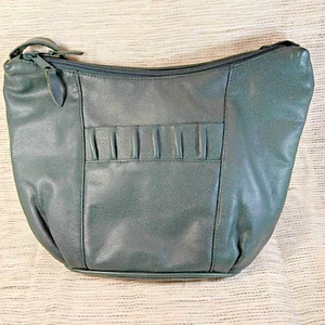 Green Purse In Faux Leather Vintage c.1990s - Picture 1 of 3