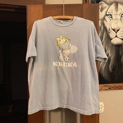 Camiseta Grande Vintage Años 70 Campeón Blue Bar Miss Piggy The Muppets Keuka College Foto 1 de 4