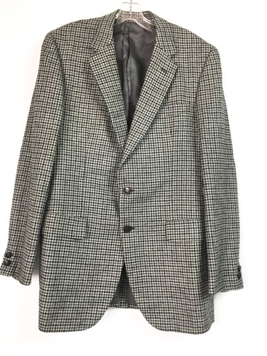 Giacca cappotto sportivo lungo Burberrys uomo 44 grigio multi pied de poule lana di agnello blazer