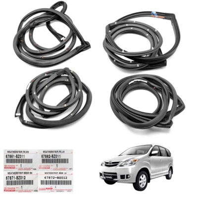 Set 4 Door Rubber Weatherstrip Seal Fits Toyota AVANZA 2004 2011 - Image 1 of 4