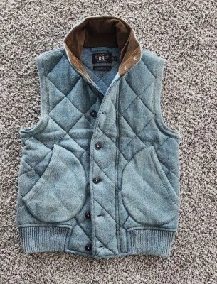 Vintage RRL Indigo Dyed Quilted Vest sz XS RARE - Image 1 of 4