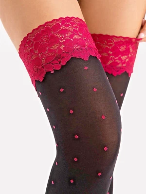 Blickdichte Halterlose Strümpfe 40DEN Schwarz S-XL Damenstrümpfe Nylons Volcan - Bild 1 von 4