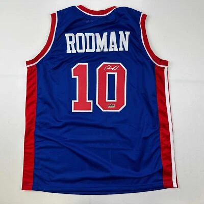 Facsimile Autographed Dennis Rodman Detroit Blue Reprint Jersey Size Men's XL - Image 1 of 4