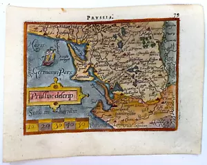 PREUSSEN 1595 ABRAHAM ORTELIUS / P GALLE ANTIKE MINIATURKARTE 16. JAHRHUNDERT - Bild 1 von 3