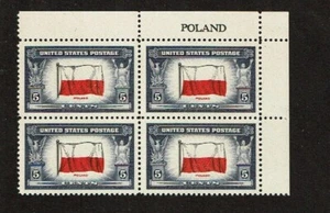 1943-4 U.S Commem OVERRUN COUNTRIES 5c POLAND Sc#909 M/NH/OG GEM! - Picture 1 of 1