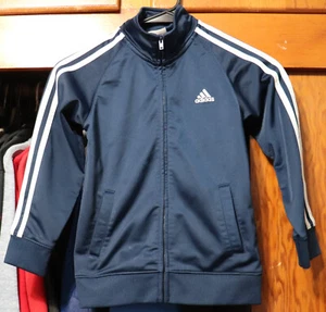 Adidas Essentials Track Jacket Full Zip Tricot Navy Blue Youth Size 6 - Picture 1 of 8