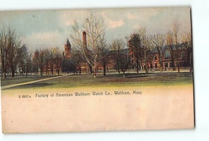 Vecchia cartolina d'epoca fabbrica American Waltham Watch Company Waltham MA - COSÌ COM'È - Foto 1 di 2