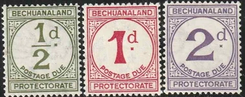 Bechuanaland Stamps SC# J4, J5a, J6a 1932  Numeral '; Ovptd. Postage Due H Cover