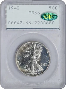 1942 50C PCGS Rattler PR66 CAC Walking Liberty Silver Half Dollar 2200680 - Picture 1 of 3