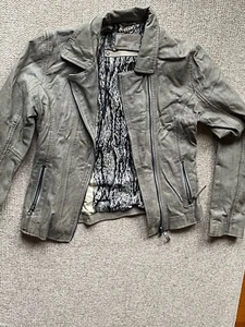 Oakwood OKWF 36 38 Lederjacke Jacke Damen Grau Hellgrau Leder Revers Nappaleder - Bild 1 von 6