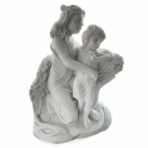 White Marble Sculpture Of Woman And Child Design H50Cm - Picture 1 of 1