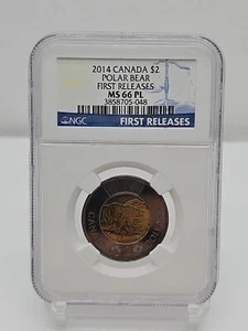 2014 $2 CANADA POLAR BEAR NGC MS66 FIRST RELEASES CB7-29 - Picture 1 of 4