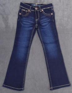 Girls Jordache Jeans Size 5 Stretchable Blue Jeans. Flare Bottom Bootcut - Picture 1 of 16