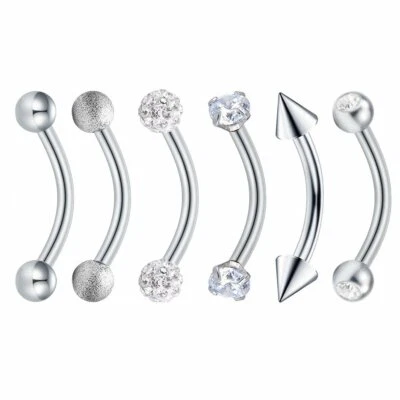 Piercing corporal barra cartílago pernos cejas anillo labial acero quirúrgico 316L 6 un. Foto 1 de 4