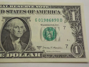 UNC AUG 9, 1986 OR SEP 8, 1986 G 01986 8 9 0 D Birthday Note 1 $ Dollar Bill - Picture 1 of 4