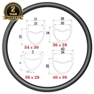 29in MTB XC Carbon Rim 34 36 38 40mm Wide 28 30mm Deep 30 Tubueless 24 28 32 36H - Picture 1 of 13