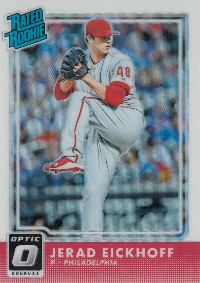JARED EICKHOFF DONRUSS OPTIC HOLO SILVER REFRACTOR RC PHILLIES #63 2016 PANINI - Image 1 of 1