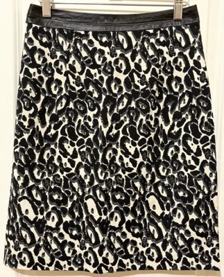 Falda con detalle de cuero estilo lápiz/recta estampado animal Milly, talla 2~ ESTILOSA Foto 1 de 4