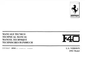 Ferrari F40 US VERISION 1992 Workshop Service Repair Manual - Picture 1 of 5