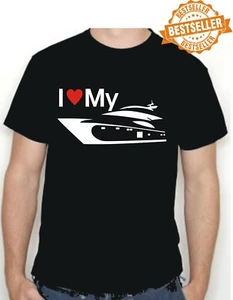 T-shirt I LOVE MY YACHT / UNISEX / sport acquatici / divertente / compleanno / Natale / S-XXL - Foto 1 di 12