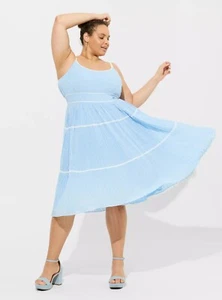 Torrid Marilyn Monroe Dress Pleated Blue NWT New 16X - Picture 1 of 11