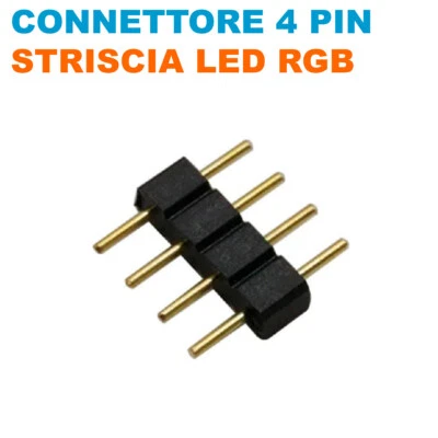CONNETTORE CAVO BOBINA LED RGB 4 PIN MASCHIO-MASCHIO UNIRE BOBINA LED - 10 PEZZI - Immagine 1 di 2
