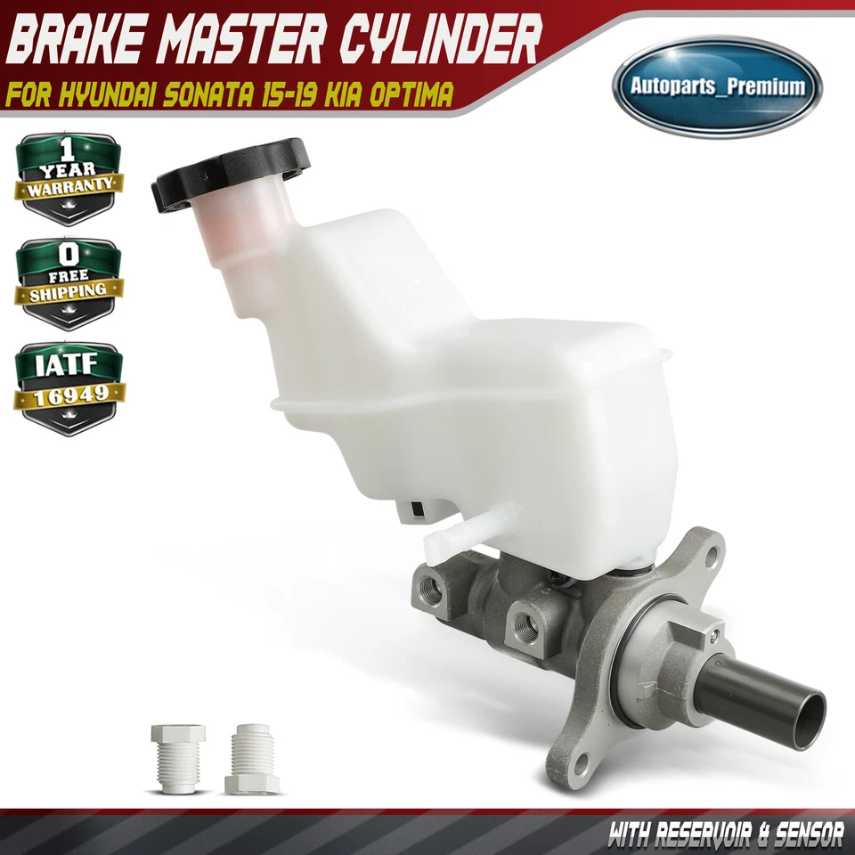 Cilindro mestre de freio com reservatório e sensor para Hyundai Sonata 15-19 Kia Optima - Imagem 1 de 4