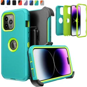 For iPhone 13 14 Pro 12 13 14 Pro Max Shockproof Heavy Duty Case Cover/Belt Clip - Picture 1 of 22