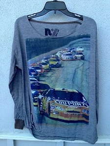 Auto da corsa NASCAR grafica manica lunga oversize XS marca Rebel Yell $79 nuova con etichette - Foto 1 di 2