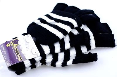 1 Pair Women's Girl's Winter Fingerless Half Finger Knit Gloves With Cover - Image 1 of 2