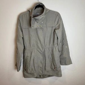 Tart Collections XS Gray Anorak Jacket Hooded Drawstring Waist Lightweight - Picture 1 of 4