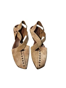 CYDWOQ Cabriolet  Grey Suede Sandal Women 36.5 USA Handmade - Picture 1 of 18