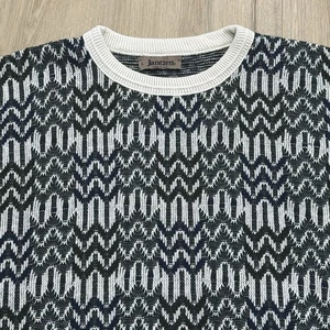 Men's VTG Jantzen Geometric 3D Knit Sweater SZ LARGE Multicolor Retro - Picture 1 of 7