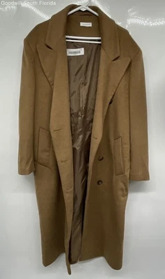 Gabardina Topshop Para Hombres Marrón Manga Larga Cuello Muesca Sin Talla Desgarro Interior Foto 1 de 4