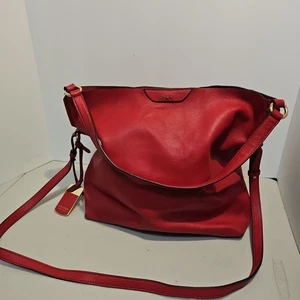 Lauren Ralph Lauren Umhängetasche/Beuteltasche rot Leder - Bild 1 von 8