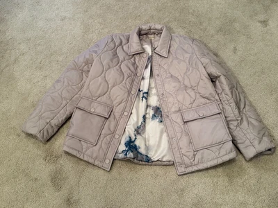 CHICO'S LIGHT BROWN PUFFER JACKET - SIZE 1 - VERY NICE - Image 1 of 2