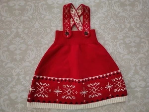 Hanna Andersson 75 12-18 Months Fair Isle Christmas Sweater Jumper Overall Dress - Picture 1 of 4