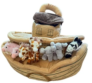 FAO Schwarz. Noah's Ark & 10 Plush Toy Stuffed Animals. Toy R Us. Rare. - Picture 1 of 14