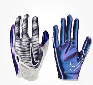 Nike Vapor Jet Football Receiver Gloves White Purple Iridescent Men’s Medium - Picture 1 of 5
