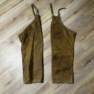 CC Filson Style 22 Hunting Chaps Tin Cloth Waxed Cotton Size Regular USA Vintage - Picture 1 of 21