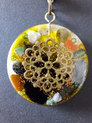 Orgonit Anhänger Orgon Schutz Amulett Schungit Tigerauge Roter Jaspis Achat - Bild 1 von 4