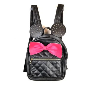 Disney Olivia Miller Purse Minnie Mouse Ears w/ Studs & Pink Bow Zipper Backpack - Picture 1 of 6