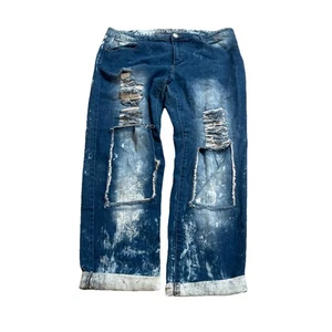 VIP Denim Jeans Damen Blau Größe 17/18 Acid Wash Distressed - Bild 1 von 3
