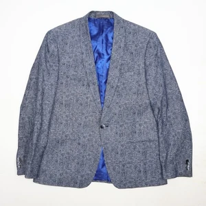BEN SHERMAN Mens Blazer Sport Coat Paisley Jacket Size 42R Cotton Blue Suit - Picture 1 of 12