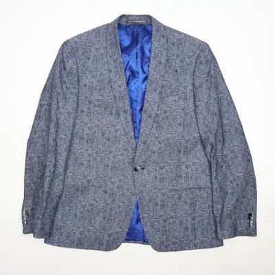BEN SHERMAN Mens Blazer Sport Coat Paisley Jacket Size 42R Cotton Blue Suit - Image 1 of 4