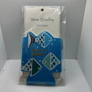 Vera Bradley DRINK UP FISCHE! Conversational Drink Hugger Dosenhalter Neu mit Etikett - Bild 1 von 3