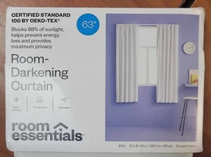 Room Essentials Room Darkening 42"x63" White Heathered Window Curtain NEW! - Picture 1 of 3