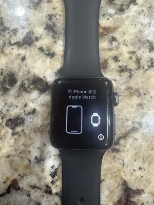 Reloj inteligente Apple Watch Series 3 38 mm carcasa de aluminio negro correa deportiva negra -... Foto 1 de 2