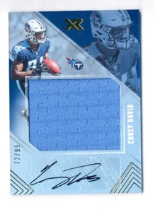 COREY DAVIS 2017 PANINI XR ROOKIE JUMBO JERSEY AUTO ROOKIE RC #74/99 TITANS - Picture 1 of 2